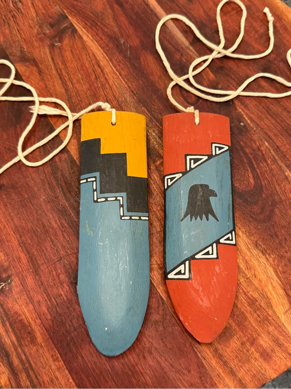 2 Dance Lighting Sticks Hopi Wall Art Southwest Ceremonial Handmade